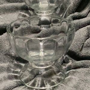 2 Mid Century glass serving dishes clear no cloudiness, great shrimp servers